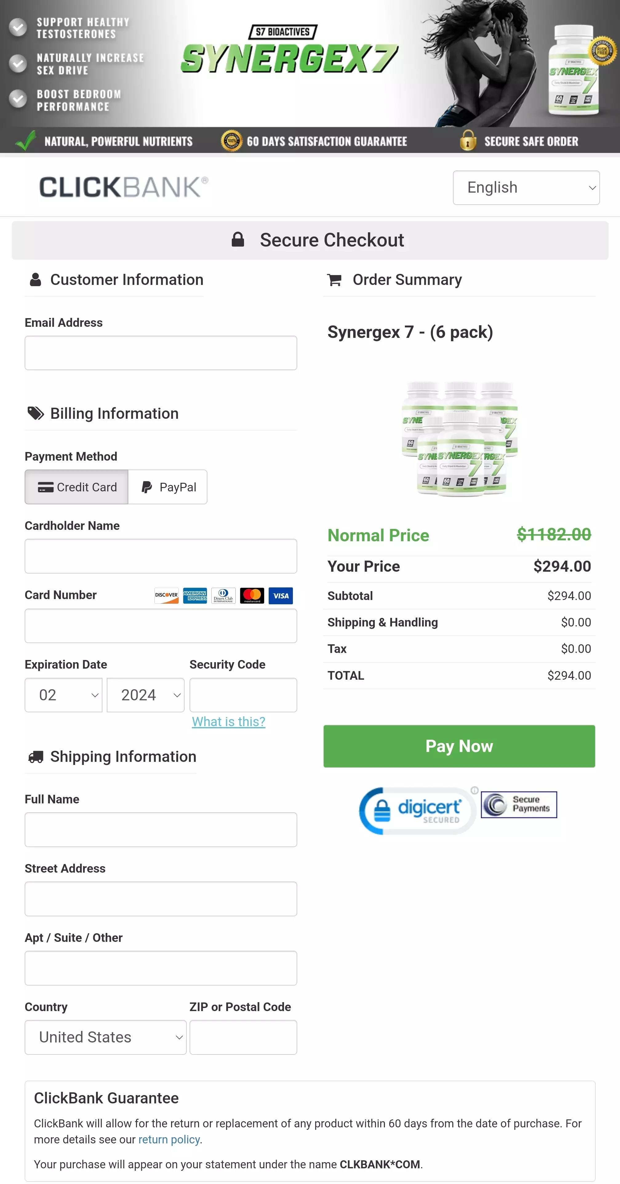 Synergex 7 Order Form